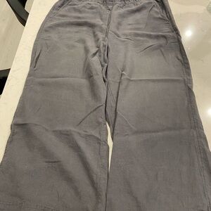 J. Jill Women's Gray Linen Wide Leg Pants